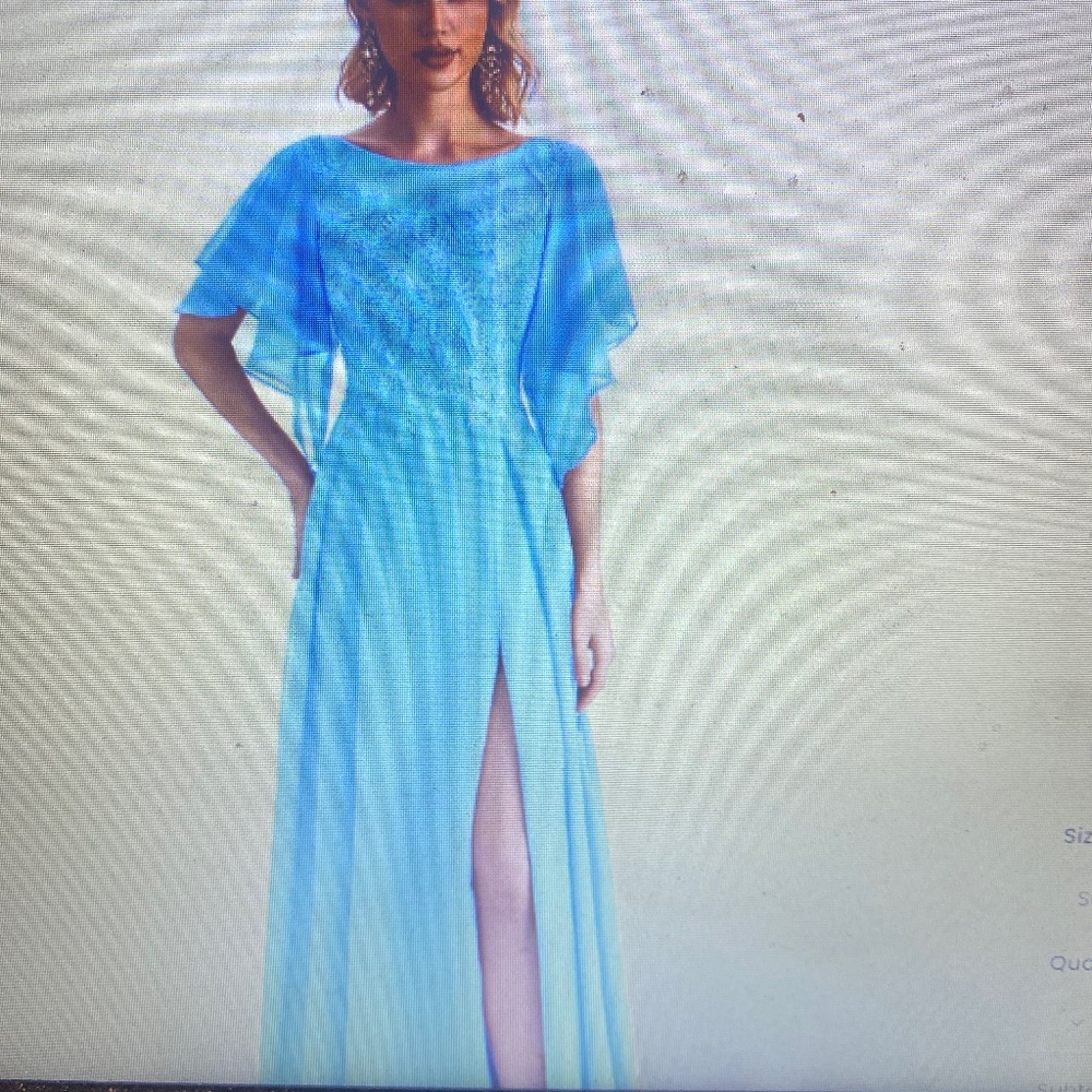Beautiful blue floor length gown -size 12-14